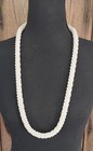 Petite Faux Pearls Woven Strand Twisted Necklace 16" Ivory 4mm