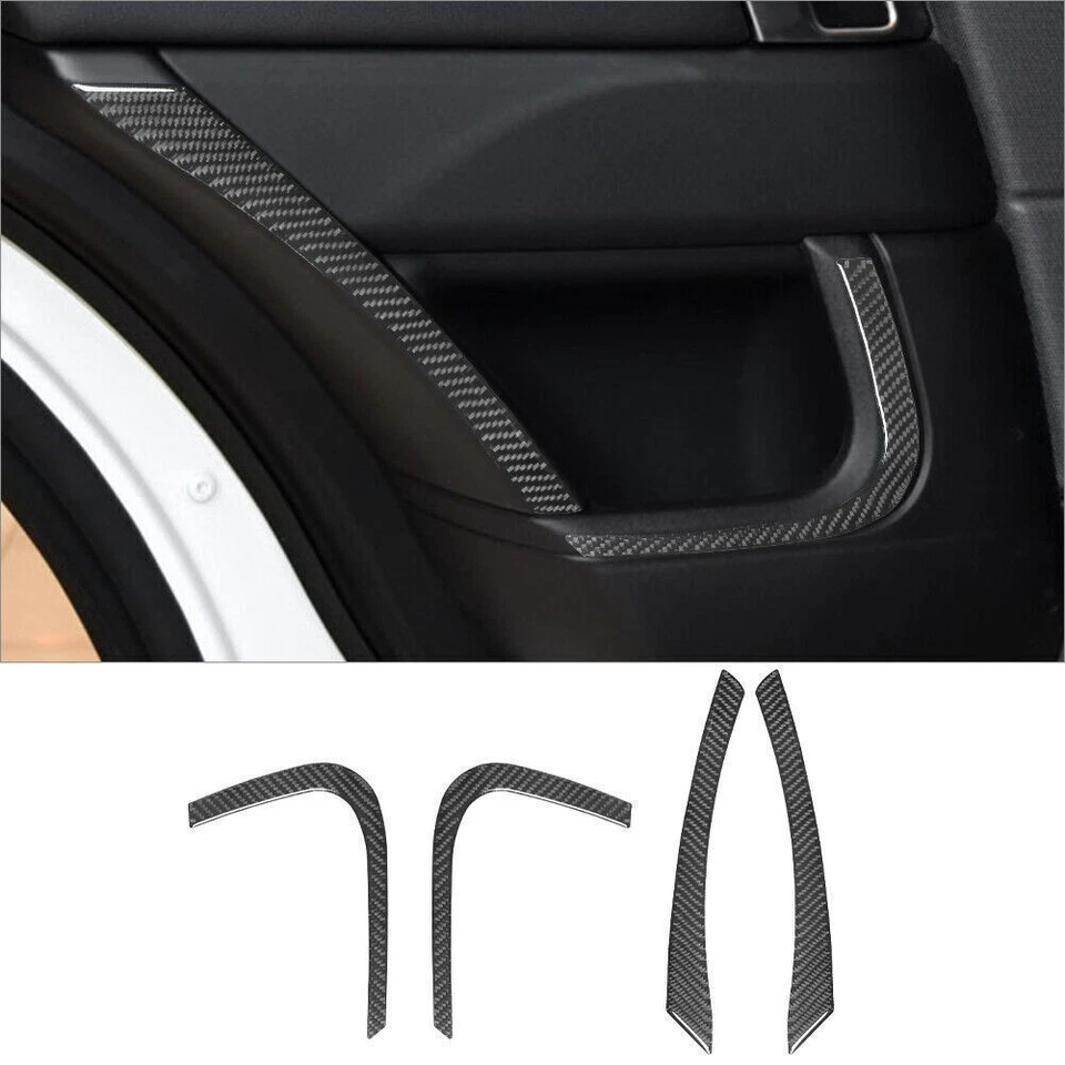 Cubierta del panel de la puerta trasera interior del coche para Land Rover Range Rover moldura fibra de carbono Foto 2 de 4