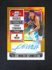 2023-24 Panini Contenders Optic Toumani Camara #107 RC Ticket Auto Orange 14/25