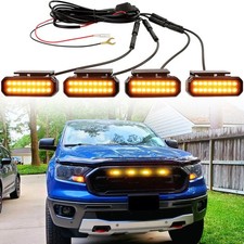 For Ford Ranger Smoked Raptor Style Amber Led Front Grille Grill Light Kits