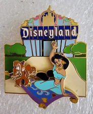 DISNEY AUCTIONS~DISNEYLAND MARQUEE  ~PRINCESS JASMINE And ABU ~2004 LE 1000 PIN