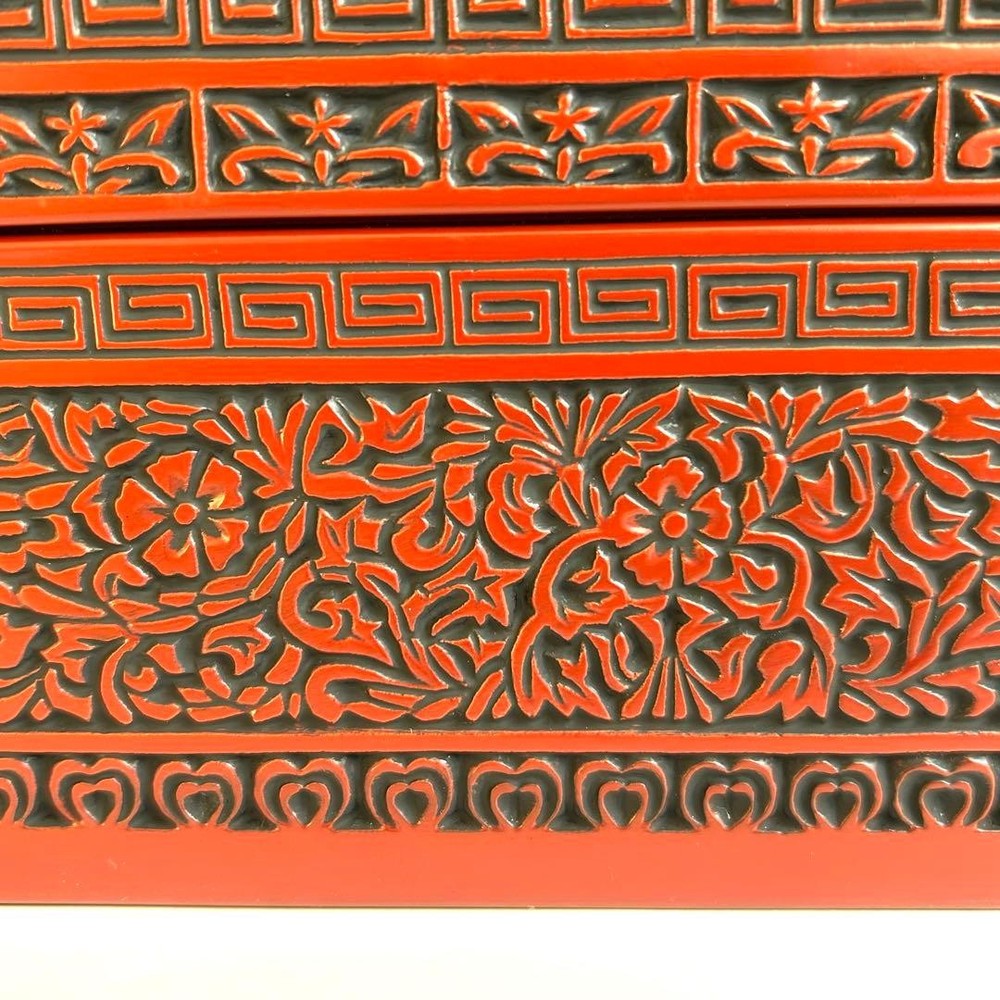 Jubako Bento Box Japanese Lacquer Tsuishu Sendai Letter box Inkstone Accessory c