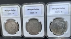 Morgan Silver Dollar lot of 3 coins 1921-P, 1921-D & 1921-S nice first year set!