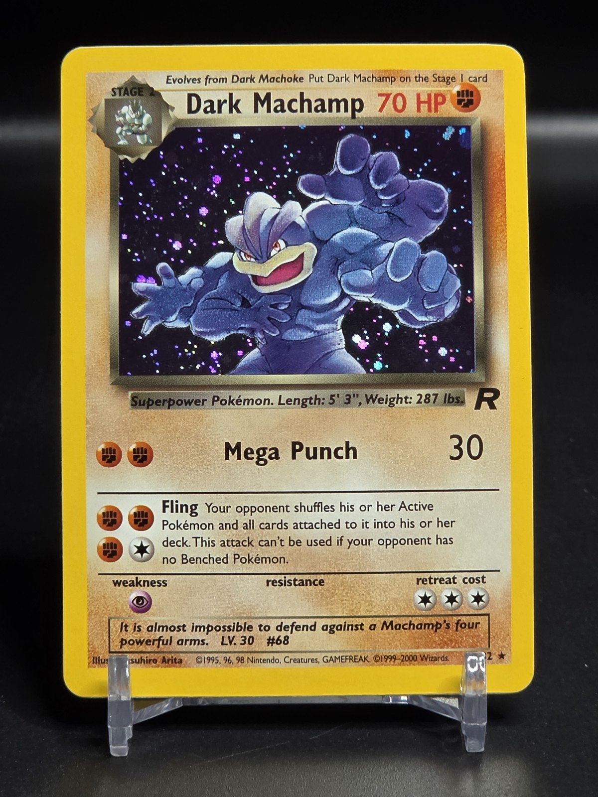 🔥 Dark Machamp - 10/82 Holo Rare (Team Rocket) Unlimited Pokemon - NM/M 