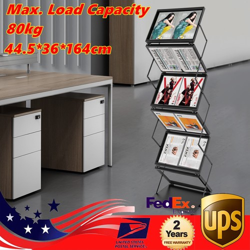 Magazine Rack Double A4 Width Magazine Display Stand with 6 Pockets ...