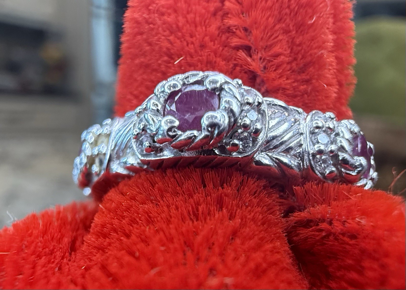 Judith Ripka Sterling Silver Ruby Stackable Band … - image 9