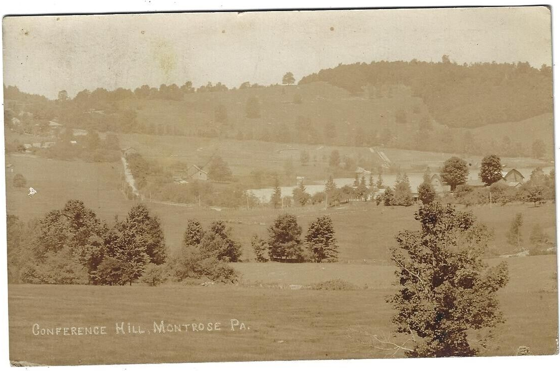 RPPC Montrose PA 1908 Minnie Kent Union NY from Jennie Le Raysville PA