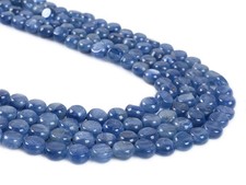 jj0102 6mm Kyanite flat round coin disc loose gemstone beads 16"