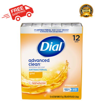 #ad Dial Antibacterial Deodorant Bar Soap Advanced Clean Gold 4 oz 12 Bars $13.86