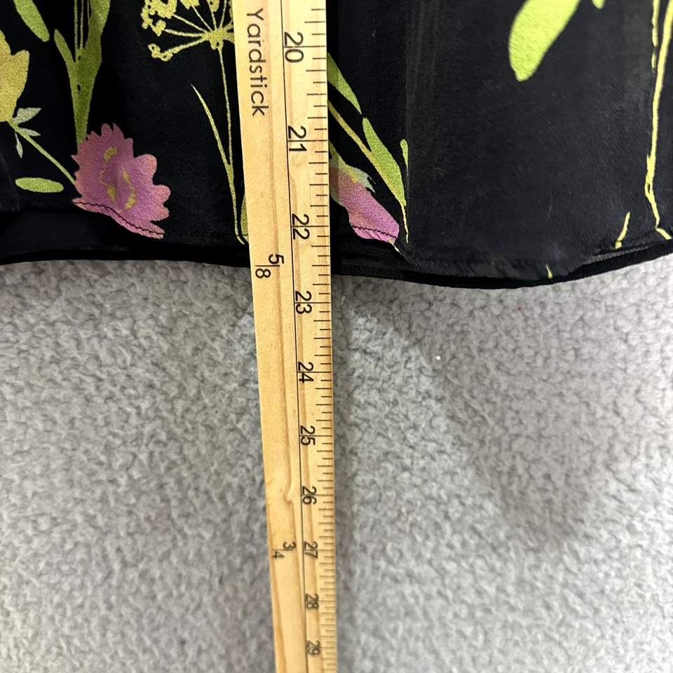 Falda Uniforme John Paul Richard Mujer 12 Negra Floral Seda De Colección Boho Delicada Foto 4 de 4