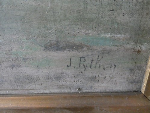 St Malo en 1919 huile sur panneau signé J. Python art déco - Afbeelding 6 van 10