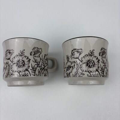 Set of 2 Vintage Bando Stoneware Made In Korea Coffee Tea Cups Microwave  Safe | eBay