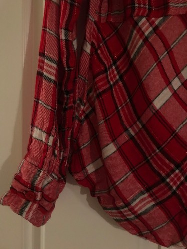 Girls Justice Size 12 Long Sleeve Plaid Button Down Top - Picture 7 of 11