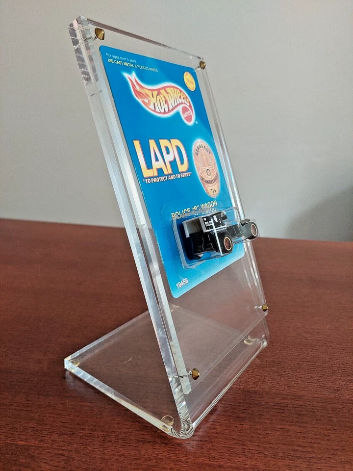 1997 Hot Wheels LAPD Police "B" Wagon Limited Edition con Espositore Plexiglass - Immagine 3 di 4