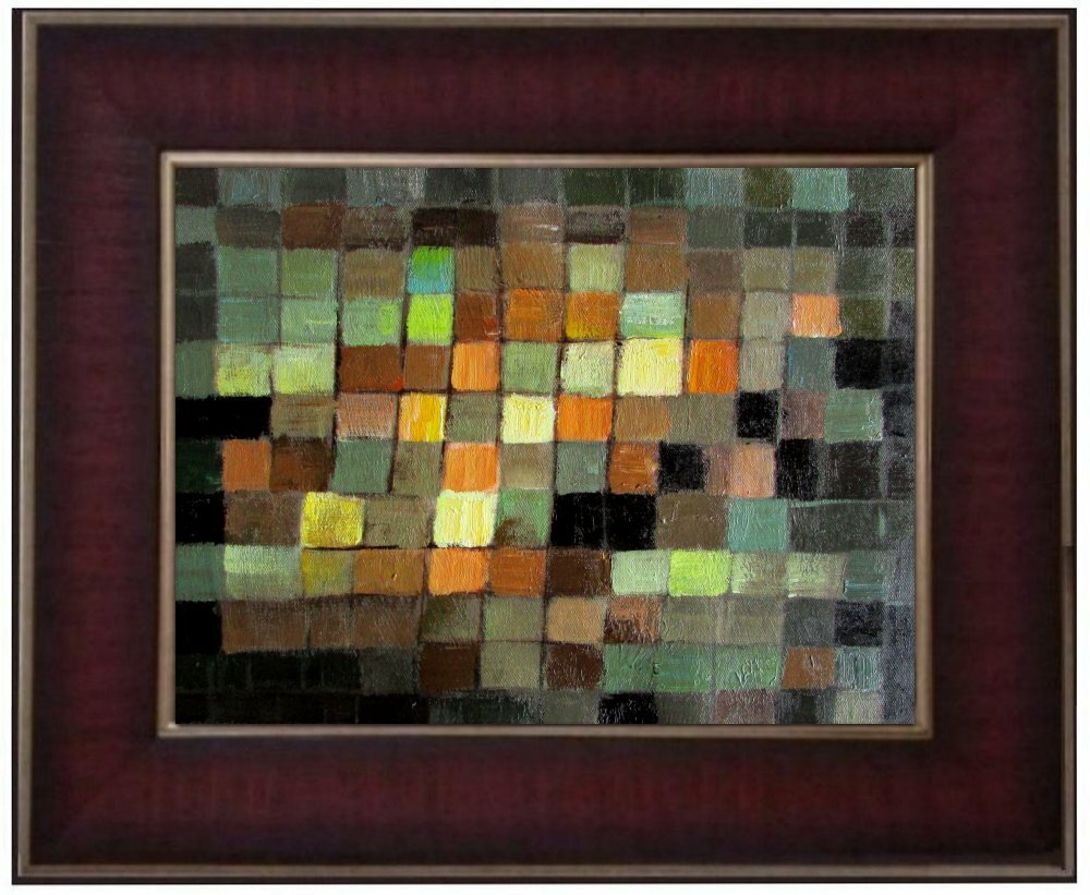 Framed Paul Klee Ancient Sound Repro, Quality Hand Painted Oil