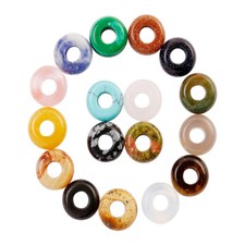 50pcs Natural Gemstone Loose Bead Round Big Hole Bracelets Stone Small Beads