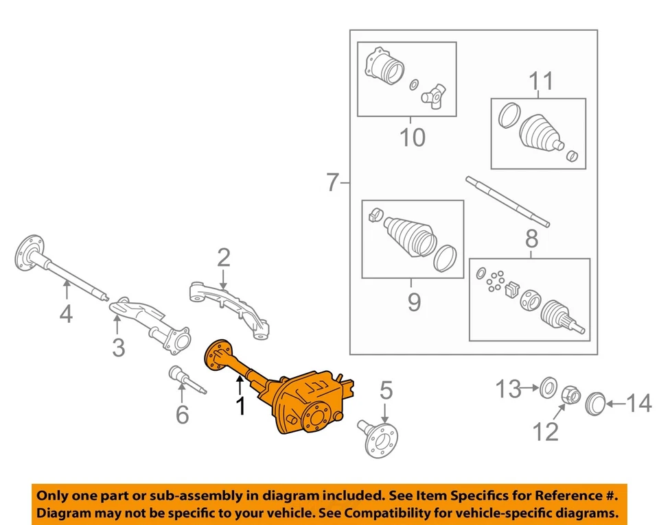Used Differential Carrier Assembly fits: 2017 Chevrolet Tahoe Front Axle 3.08 ra Foto 3 de 4