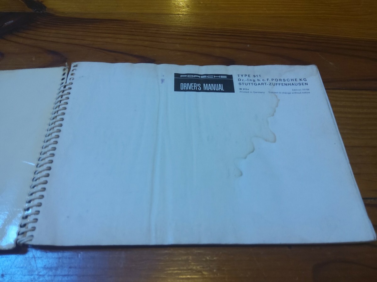 1967 Porsche 911 Owners/Drivers Manual Book | eBay