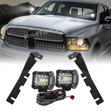 For 09-18 Dodge RAM 1500/2500/3500 Hood Ditch LED Light Brackets Mount Wire Kit