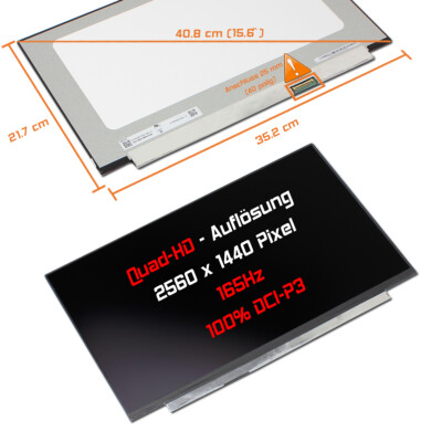 15,6'' Display matt passend für MSI Crosshair 15 R6E B12UGZ-050 WQHD 16.7M Color