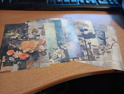 5X SHEETS NOSTALGIC/VINTAGE FOR SCRAPBOOKING/JOURNALS  +/- 13X9 CM (VIN802)