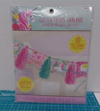 Magical Unicorn Glitter Tassel Garland Hanging 10ft Long Banner, Amscan INC.