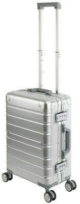 Aluminium Handgepäck Reisekoffer 44L - Komplett Alu Hartschale - TSA - Silber