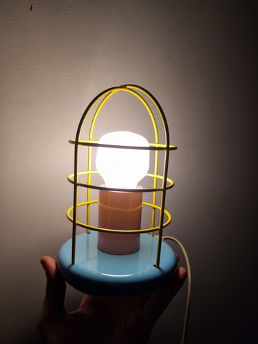 Lampada vintage Targetti Sankey stile Memphis Gabbia lamp made in Italy - Foto 3 di 16
