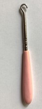 Vintage art deco celluloid pink handle button shoe hook