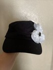 100% cotton black women’s cap hat white flower and skull scarf  — photo 3
