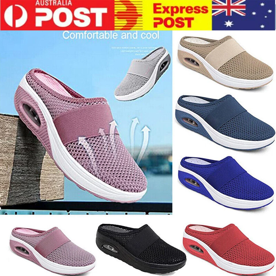 Women Air Cushion Slip-On Walking Shoes-Breathable With Arch Support Knit Shoes