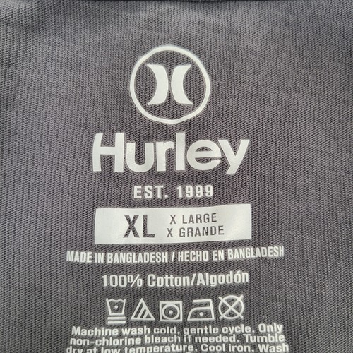 Hurley Shirt Adult Extra Large Gray Comfort Logo Stylish Outdoors Casual Mens - Picture 6 of 9