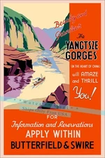 China Yangtsze Gorges 1930 Vintage Poster Print Retro Style Travel Wall Art