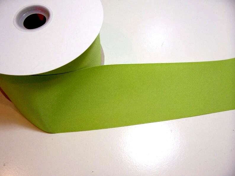 Green Grosgrain Ribbon 3 inches wide x 10 yards Schiff Kiwi Polyester Cheer B38 - Image 3 of 4