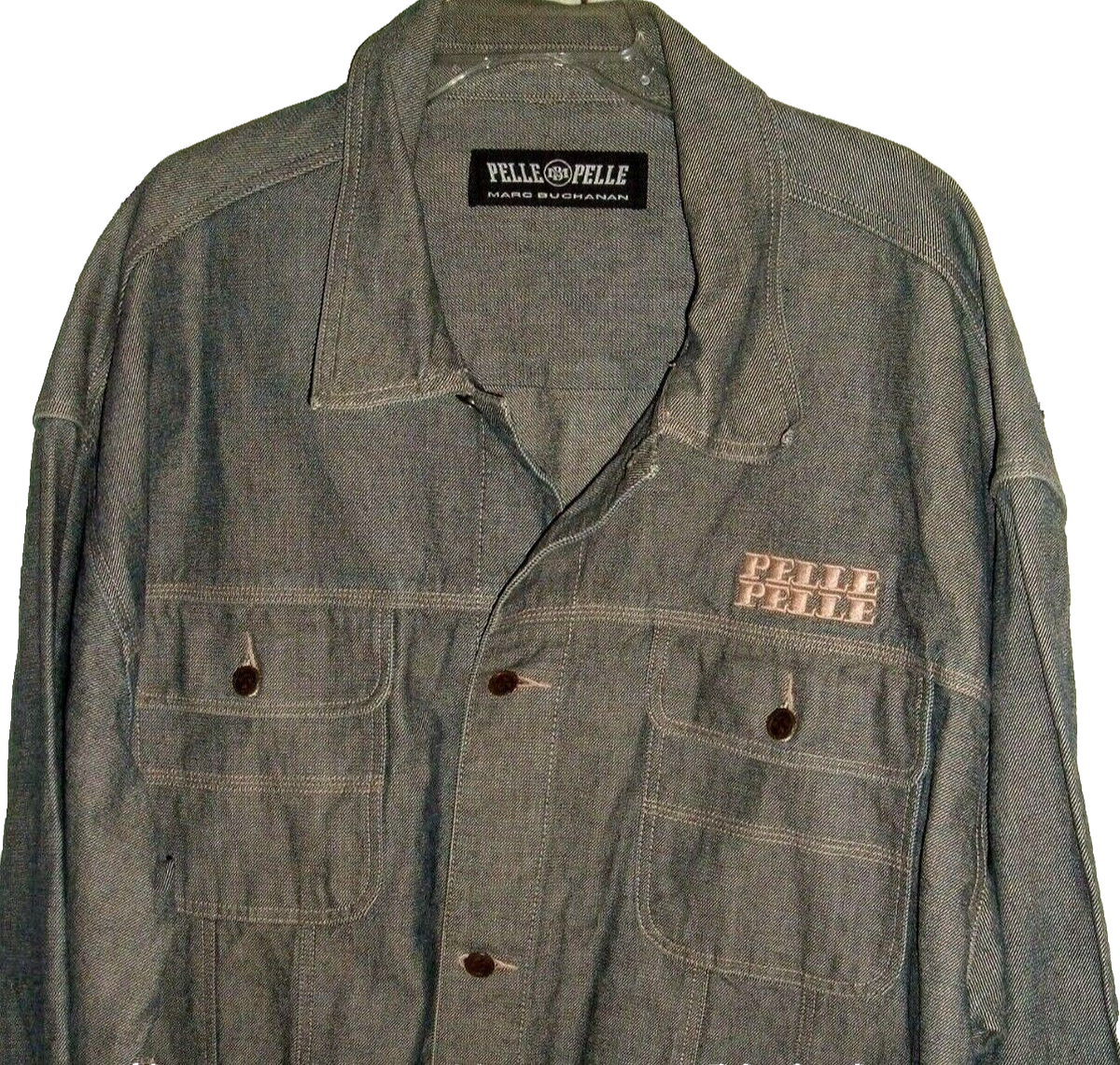 【希少】pellepelle デニムジャケット XXL Mens jacket Pelle Pelle Marc Buchanan Rhapsody Blues XXL Denim