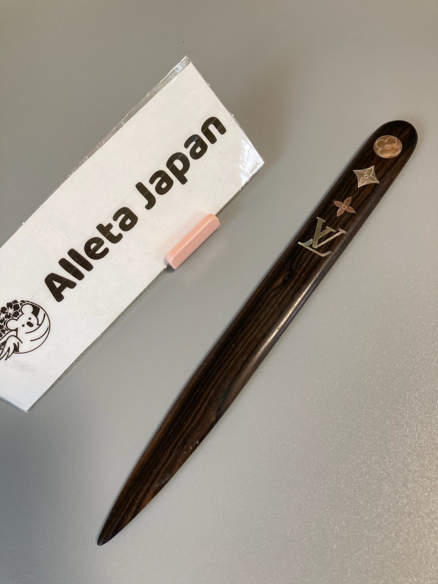 LOUIS VUITTON Paper knife Wooden Brown LV Authentic Novelty 7.4in