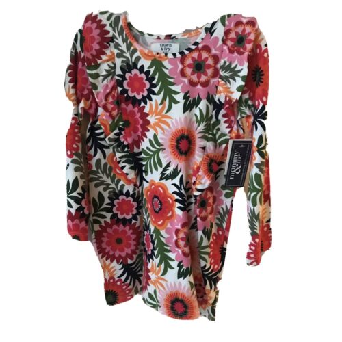 Abito floreale mamma e me taglia 3T bambino arancione rosso fiori manica lunga nuovo 44€ - Foto 4 di 7