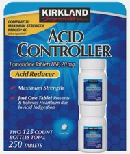 Kirkland Signature Acid Controller Famotidine 20mg-Maximum Strength 250 Tablets+