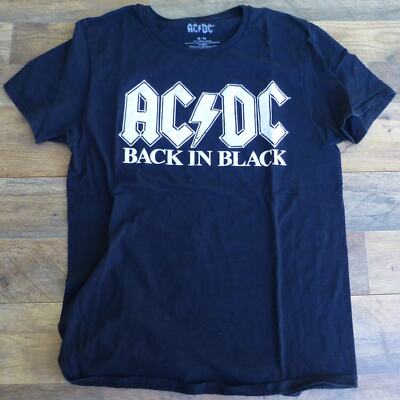 AC DC Short Sleeve T Shirt sz M Back in Black Classic Rock Hells Bells