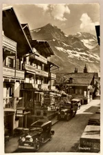 RPPC Street View, Champery, Switzerland, Vintage Real Photo Postcard