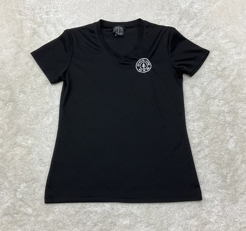 Golds Fitnessstudio Damen Größe S kurzärmeliges V-Ausschnitt schwarzes Shirt