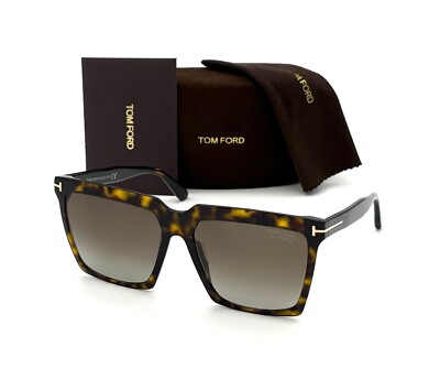 Tom Ford  SABRINA FT0764 52H  Dark Havana  /  Brown Polarized   58mm Sunglasses