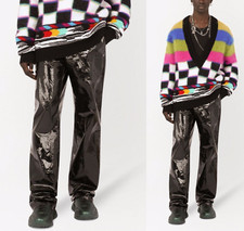 Dolce & Gabbana Glossy Trousers Lack-Hose Metallic Straight Glanz Pants BNWT