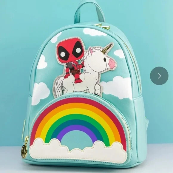 Loungefly Marvel Deadpool 30th Anniversary Unicorn Rainbow  display picture 2