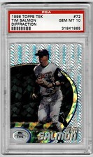1998 TOPPS TEK DIFFRACTOR PARALLEL #72 TIM SALMON PATTERN 27 PSA 10 (Pop 1)