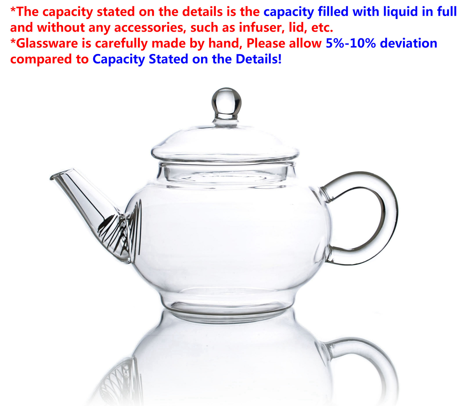 Clear Glass Tea Set Mini Teapot w/ Stainless Steel Filter + 2 Small