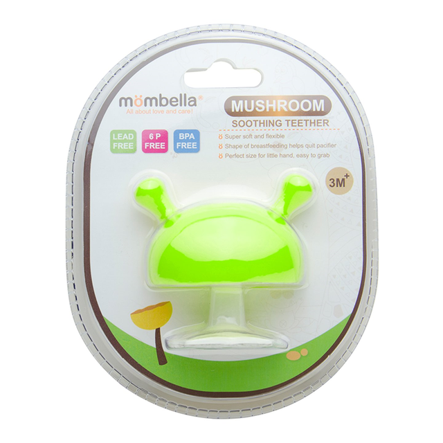 mombella mushroom teether pink