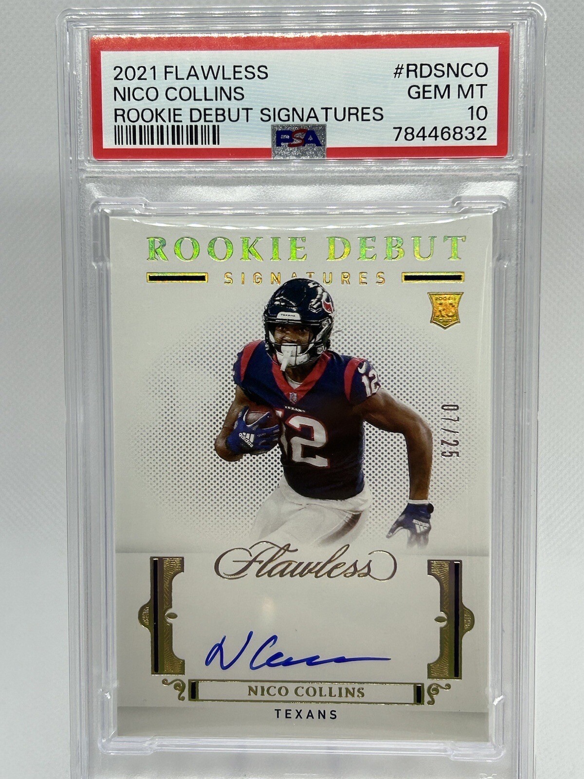 Nico Collins Panini Flawless Rookie Debut Signatures #RDSNCO Base