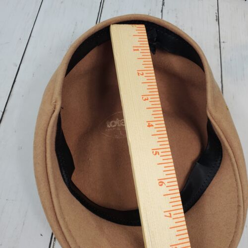 Vintage Totes Mens 100% Wool Newspaper Boy Hat Tan Brown Size Large Made in USA - Picture 12 of 12