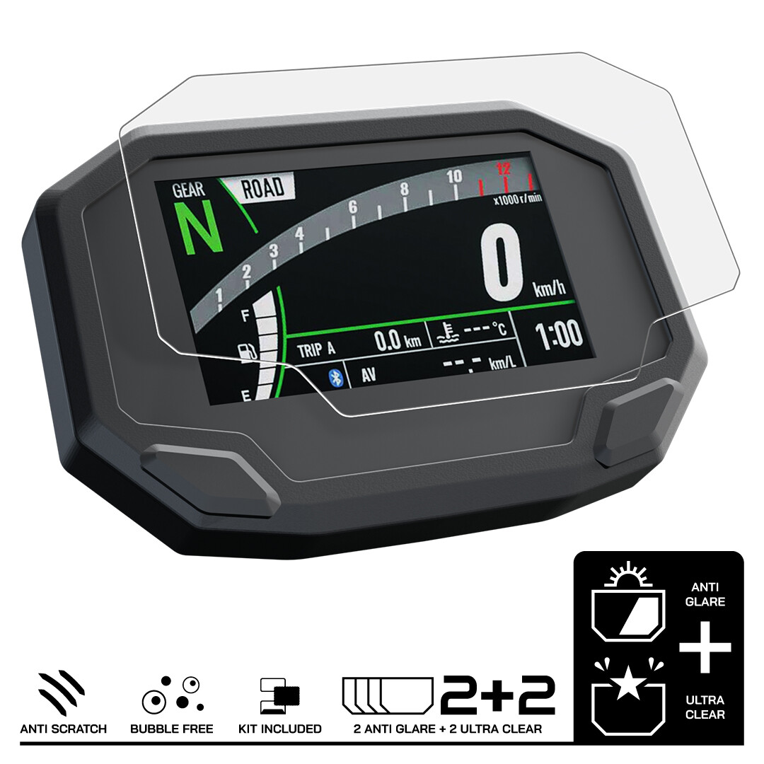 KAWASAKI ZX-4RR (2023-) Displayschutzfolie 2 x Ultra Klar & 2 x